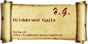 Hildebrand Gyula névjegykártya